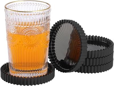 Amazon.com: Modern Clear Coasters Set of 5- Glass Cute Coasters for Drinks, Amber | Crystal Coaster