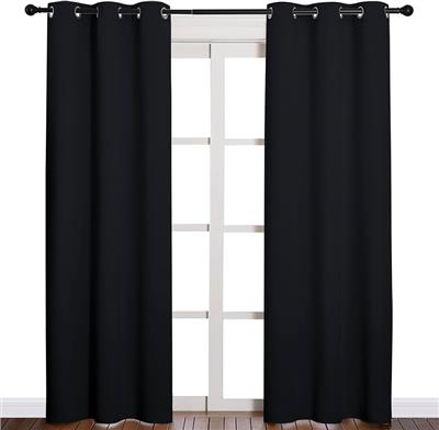 Amazon.com: NICETOWN Thermal Insulated Black Blackout Curtains/Drapes 84 inches Length 2 Panels Set