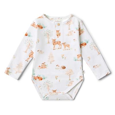 Woodland Tales Organic Long Sleeve Baby Bodysuit | Snuggle Hunny