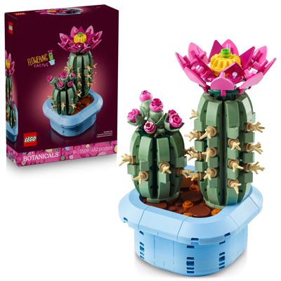 LEGO Botanicals Flowering Cactus Building Toy - Crafting Kit for Girls & Boys, Ages 9+ - Cactus Room Decor for Display for Bedroom or Book Shelf - Gif