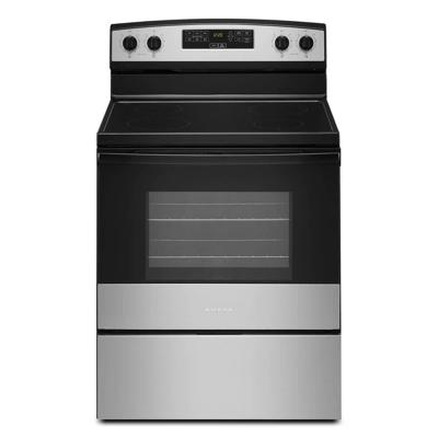 Amana 30 in. 4-Burner Elements Freestanding Electric Ranges in Stainless Steel with Extra-Large Oven Window AER6303MMS - The Home Depot