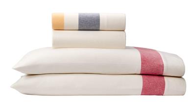 Hudson’s Bay Stripes Flannel King Bed Sheet Set, White