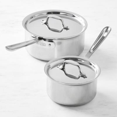 All-Clad D3 Tri-Ply Stainless-Steel Saucepan Set, 1.5 & 3-Qt.