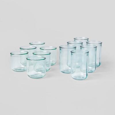 12pc Glass Potomac Double Old-Fashioned Assorted Tumbler Set - Threshold™: Recycled Glassware Set, Dishwasher-Safe : Target