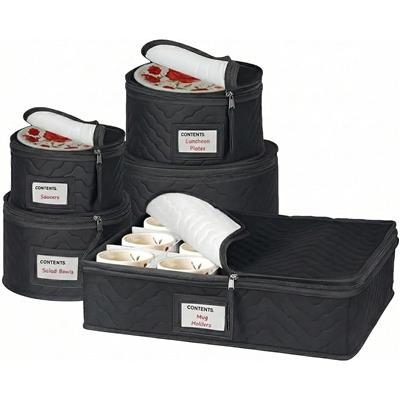 Dinnerware Storage Organizer 5-Piece Set for Fine China, Plates, Saucers, Bowls, Tableware Cups & Mo