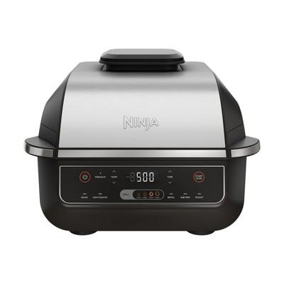 Ninja Foodi 6-in-1 Indoor Grill with Air Fry, Roast EG201 Black/Silver: Smokeless, Cool Touch, Digital Display, Dishwasher-Safe, Recipes Included : Ta