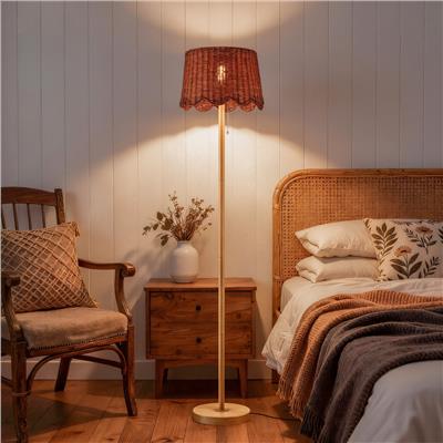 Bay Isle Home™ 62.5 Farmhouse Faux Wood Floor Lamp With Rattan Shade - Wayfair Canada