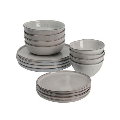 Oslo Rim Stoneware Dinner Set 16 Piece - | ProCook