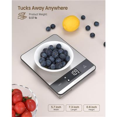 Renpho Digital Kitchen Food Scale, 11lb/5kg, Stainless Steel, Tare & 7 Units for Cooking and Baking - Walmart.com