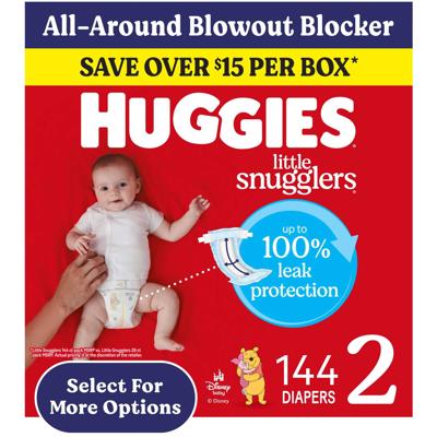 Huggies Little Snugglers Fragrance Free Baby Diapers, Size 2 (12-18 lbs), 144 Count (Select for More) - Walmart.com