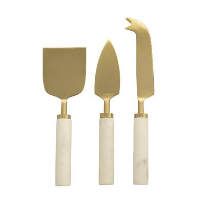 Cheese Knife Set Champagne with Marble Handle – Wheel&Barrow Home