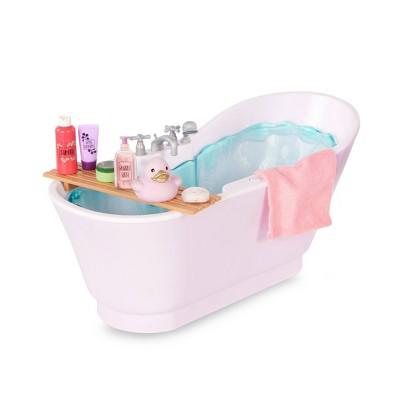 Our Generation Bubbly Bathtime Bathtub with Water Sounds Dollhouse Accessory Set for 18 Dolls : Target