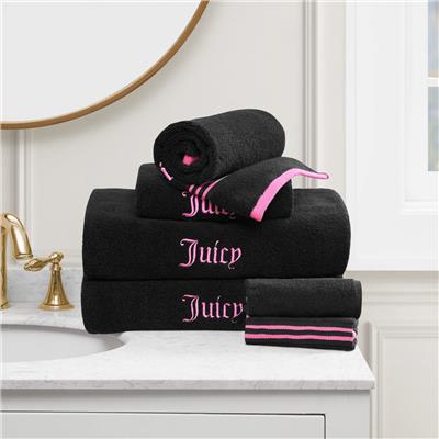 Juicy Couture Neon Border Bath Towels 6-Piece 2 Bath towels 2 Hand towels 2 Washcloths - 28x54/16