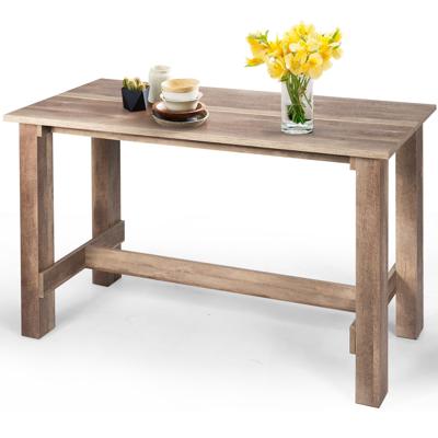 Gymax High Rectangular Wood Dining Table for Kitchen and Living Room - Walmart.com