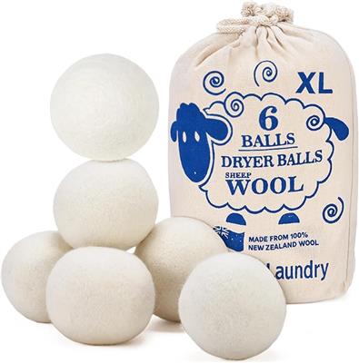 Amazon.com: Handy Laundry Wool Dryer Balls - Natural Fabric Softener, Reusable, Reduces Clothing Wrinkles and Saves Drying Time, Better Alternative to