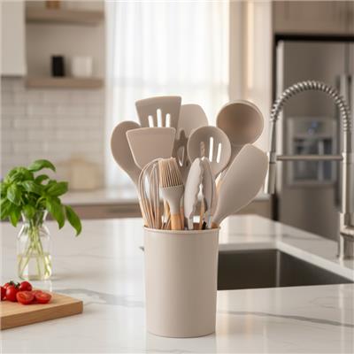 Silicone Cooking Utensils Set - 12pc Heat Resistant Kitchen Tools – Stack and Clear