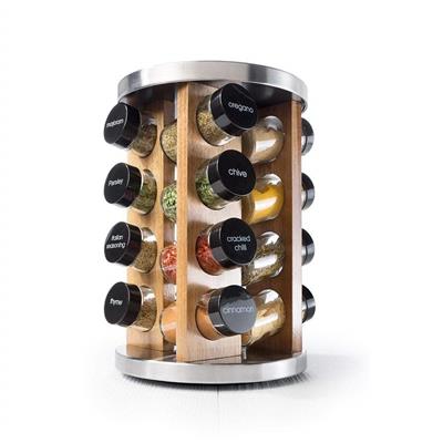 Baccarat Spice Market Khari Stainless Steel 16 Jar Spice Rack - Baccarat