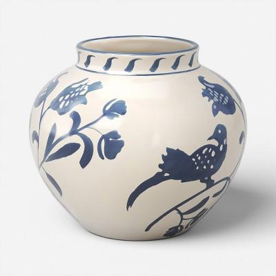 Medium Blue Painted Ceramic Vase - Threshold™ : Target