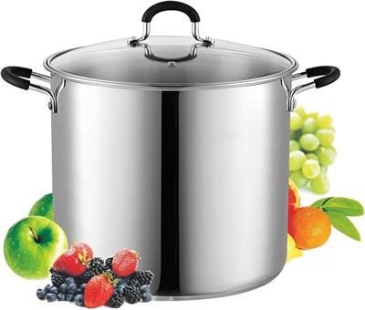 Amazon.com: Cook N Home Stockpot Sauce Pot Induction Pot With Lid Professional Stainless Steel 12 Quart, Dishwasher Safe With Stay-Cool Handles, Silve