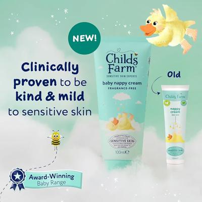Childs Farm Baby Nappy Cream, Fragrance Free | Soothing, Moisturising & Hydrating | Suitable for Newborns with Dry, Sensitive & Eczema-prone Skin, 100