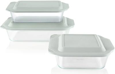 Amazon.com: Pyrex Deep 3-Pack Glass Baking Dish Set (9x13, 7x11, 8x8) With BPA-Free Lids, Rectangular Glass Bakeware, Dishwasher, Microwave, Free
