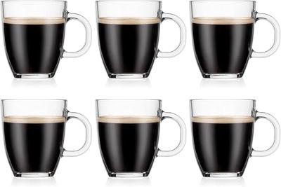Amazon.com | Bodum 12oz Bistro Coffee Mug Single-Wall Tempered Glass, 6 Pack, Clear: Coffee Cups & Mugs