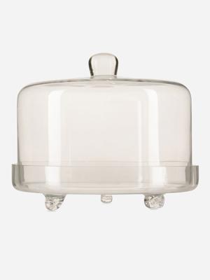 Glass Serveware Cake Stand 3 Feet Glass Dome 23X28cm | Bash