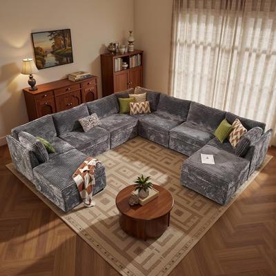 Amazon.com: HOOOWOOO Modular Sectional Sofa,8 Pieces Sectional Couches for Living Room,131X98 G Shaped Cloud Couch with Ottoman Chaise Set(Gray Velvet