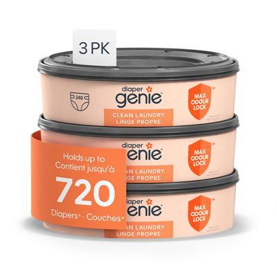 Diaper Genie Round Max Fresh Refills, Clean Laundry Scent, Odour Control, 3 pack / holds up to 720 diapers - Walmart.ca