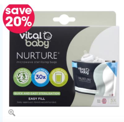 Vital Baby Nature Microwave Sterilising Bags 5 Pack - Clicks