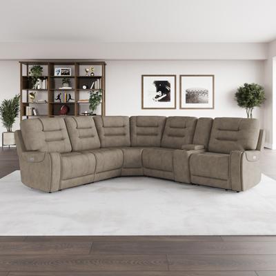 Barcalounger Carmelo Fabric Power Reclining Sectional with Power Headrests | Costco