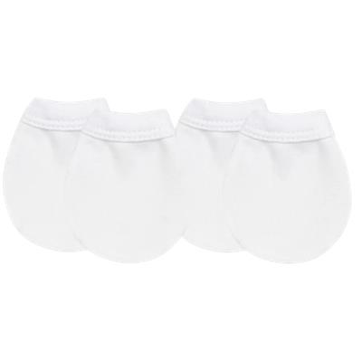 Kushies | No-Scratch Mittens | Jersey White | Kido Bebe