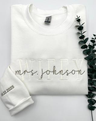 Embroidered Wifey Sweatshirt, Personalized Wedding Gift, Future Mrs - Etsy
