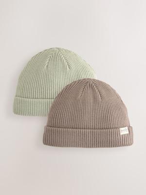 Buy Minerals 2 Pack Baby Beanie Knitted Hats (0mths-2yrs) from Next Australia