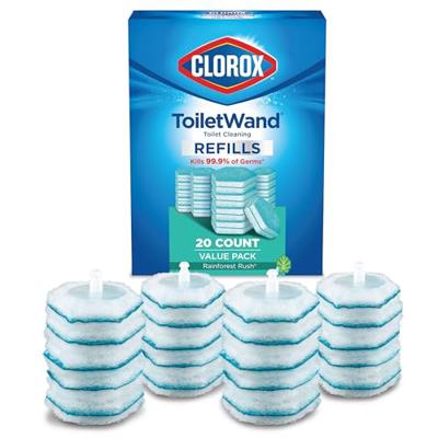 Clorox ToiletWand Toilet Cleaner Refills, Toilet brush, Rainforest Rush, 20 Count