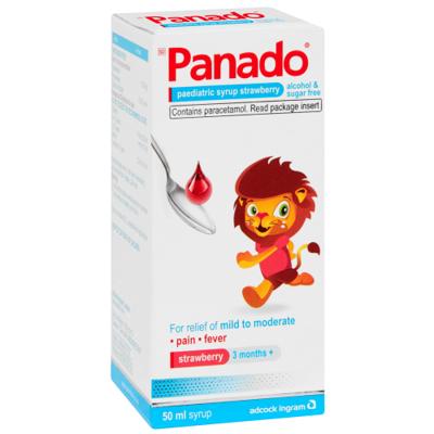 Panado Paediatric Syrup Strawberry Alcohol & Sugar Free 50ml - Clicks