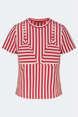 Kini Striped Tee In Venetian Red Stripe – Simon Miller