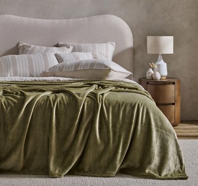 LAvenue Alba Fern Supersoft Blanket - Super King | Harvey Norman