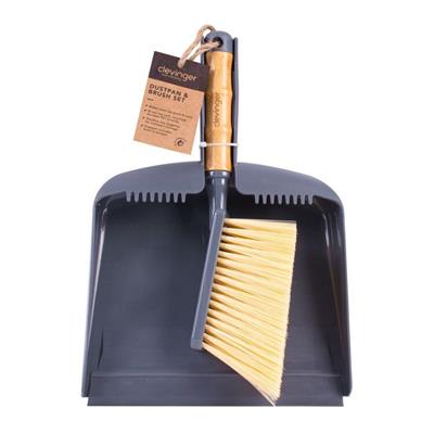 Clevinger Eco Cleaning Dustpan & Brush Set Black