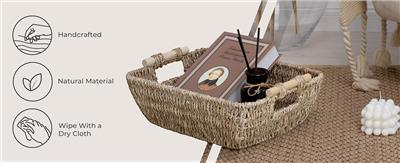 Amazon.com: StorageWorks Hand-Woven Large Storage Baskets with Wooden Handles, Water Hyacinth Wicker Baskets for Organizing, 2-Pack : Home & Kitchen