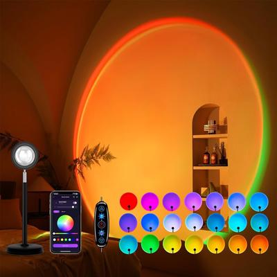 Tsrarey Sunset Lamp Projection, Not Only 21 Colors Sunset Lights, 180 Degree Rotation Led Light, Push Button Switch & APP Control Projector for Party