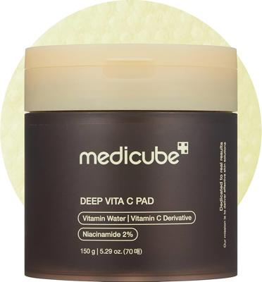 Amazon.com : medicube Toner Pads Deep Vita C Facial Toner Pad for Uneven Skin Tone & Texture | Vitamin Water and 3 Types of Vitamin, Deeply Hydrating