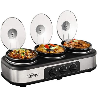 Royalcraft Triple Slow Cooker Stainless Steel