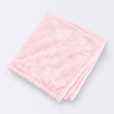 Hearts Plush Embossed Baby Blanket - Pink - Cloud Island™ : Target