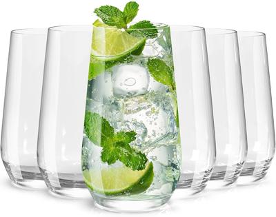 Amazon.com | Wlasss Drinking Glasses Set of 6, 16.4 oz Crystal Water Glasses,Tall Glass Cups,Highball Glass for Cocktail,Juice,Mojito,Iced Tea,Kitchen
