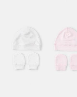 2 Pack Newborn Hat and Mittens Set - Kmart