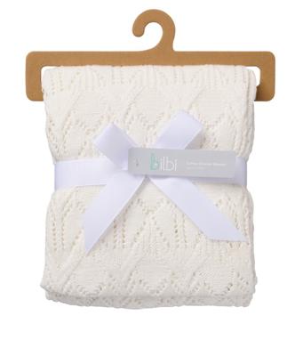 Bilbi Cotton Crochet Blanket Ivory | Baby Bunting AU