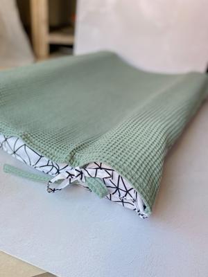 Waffle Weave and Printed Cotton Changing Mat Cover | Koosh-uhn