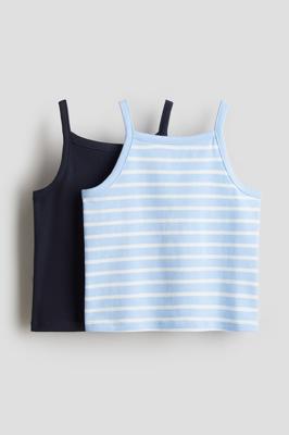 Navy blue/light blue 2-Pack Cotton Tank Tops for kids | H&M CA