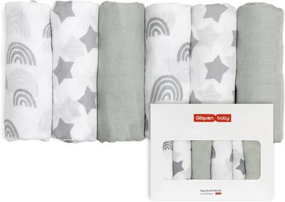 GLLQUEN BABY Muslin Squares Cloth for Baby, 6pack 70cm x 70cm Cotton Burp Cloths for Newborn, Absorbent & Breathable and Ideal to Clean, Wipe & Cover